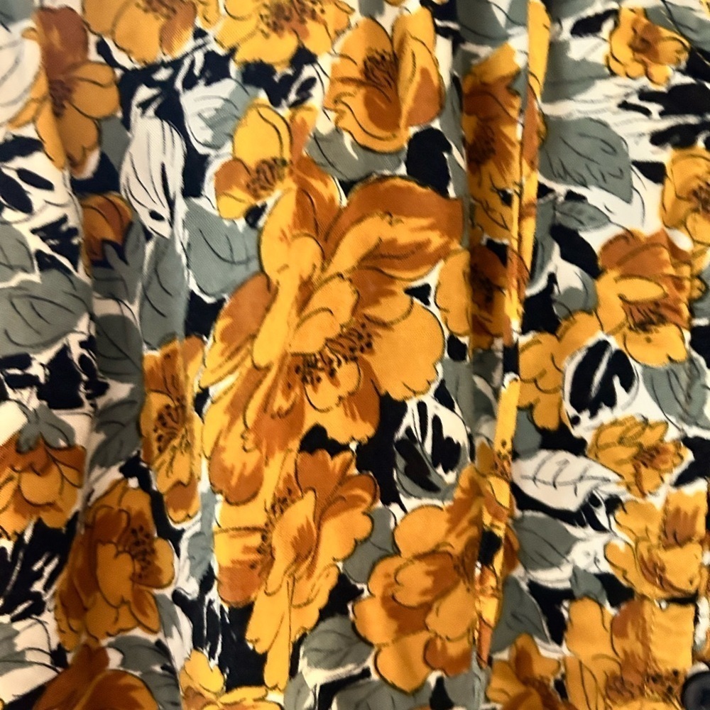 Wild Fable Yellow and Blue Tie Front Ruched Blouse size XxLarge - Picture 4 of 6